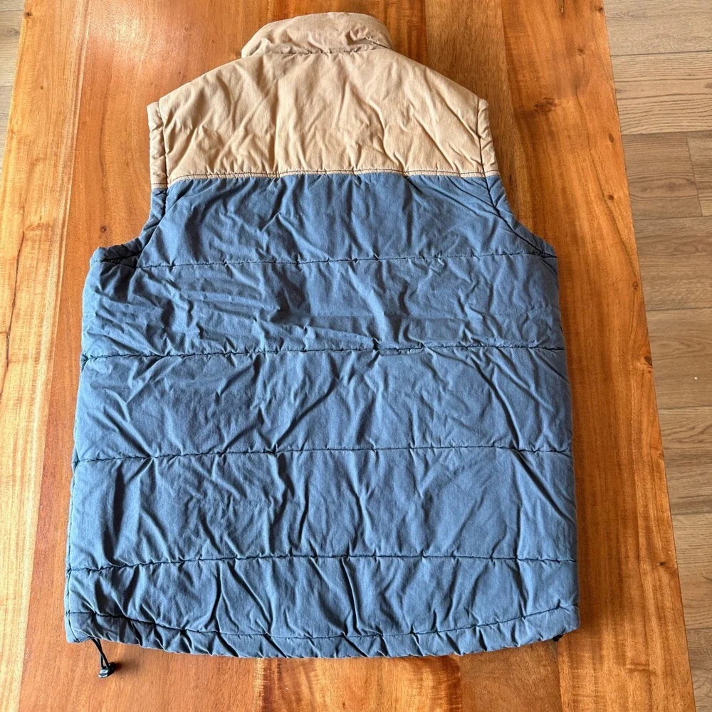 Buffalo Jackson Men's Blue/Tan Puffer Vest Size S